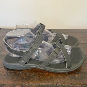 OluKai Nakue Black Synthetic Water-resistant Strap Slingback Sandals Women’s 10